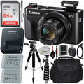 Stylish Canon PowerShot G7 X Mark II Digital Camera (Black) with Essential Accessory Bundle - Includes: SanDisk Ultra 64GB SDXC Memory Card, Extended Life Replacement Battery, Tripod, Carrying Case & More