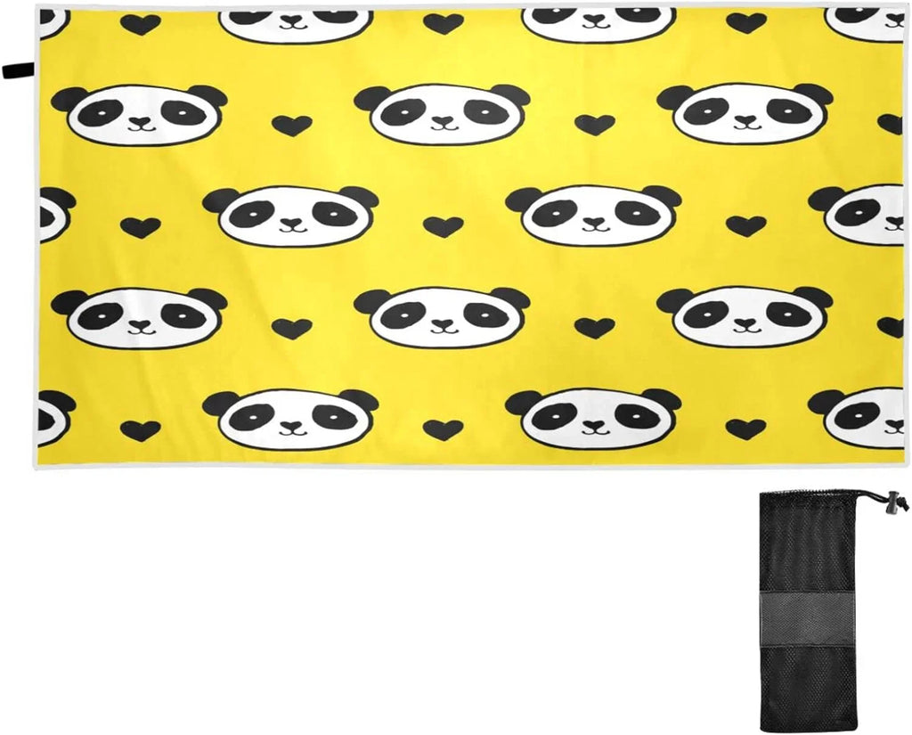 Bestwell Panda Beach Towel Oversized Towel Blanket, Thin Lampweight Microfiber Sand Free Quick Dry Towel, 30âX60â Multipurpose Pool Bath Yoga Swim Shower Towel
