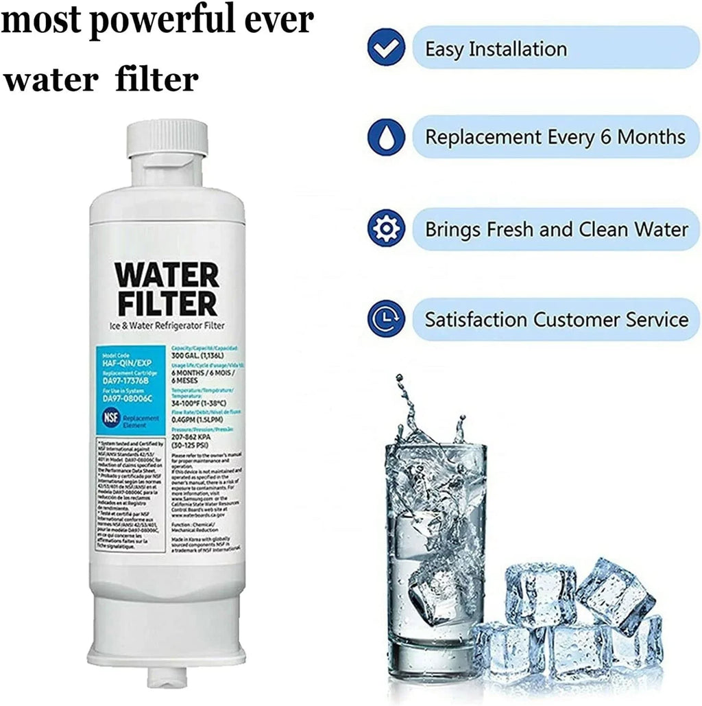 Samsumg DA97-17376B DA9717376B Refrigerator Water Filter Replacement for HAF-QIN/EXP, HAF-QIN RF23M8070SG,3-Pack (Packaging May Vary) - Exclusive Design