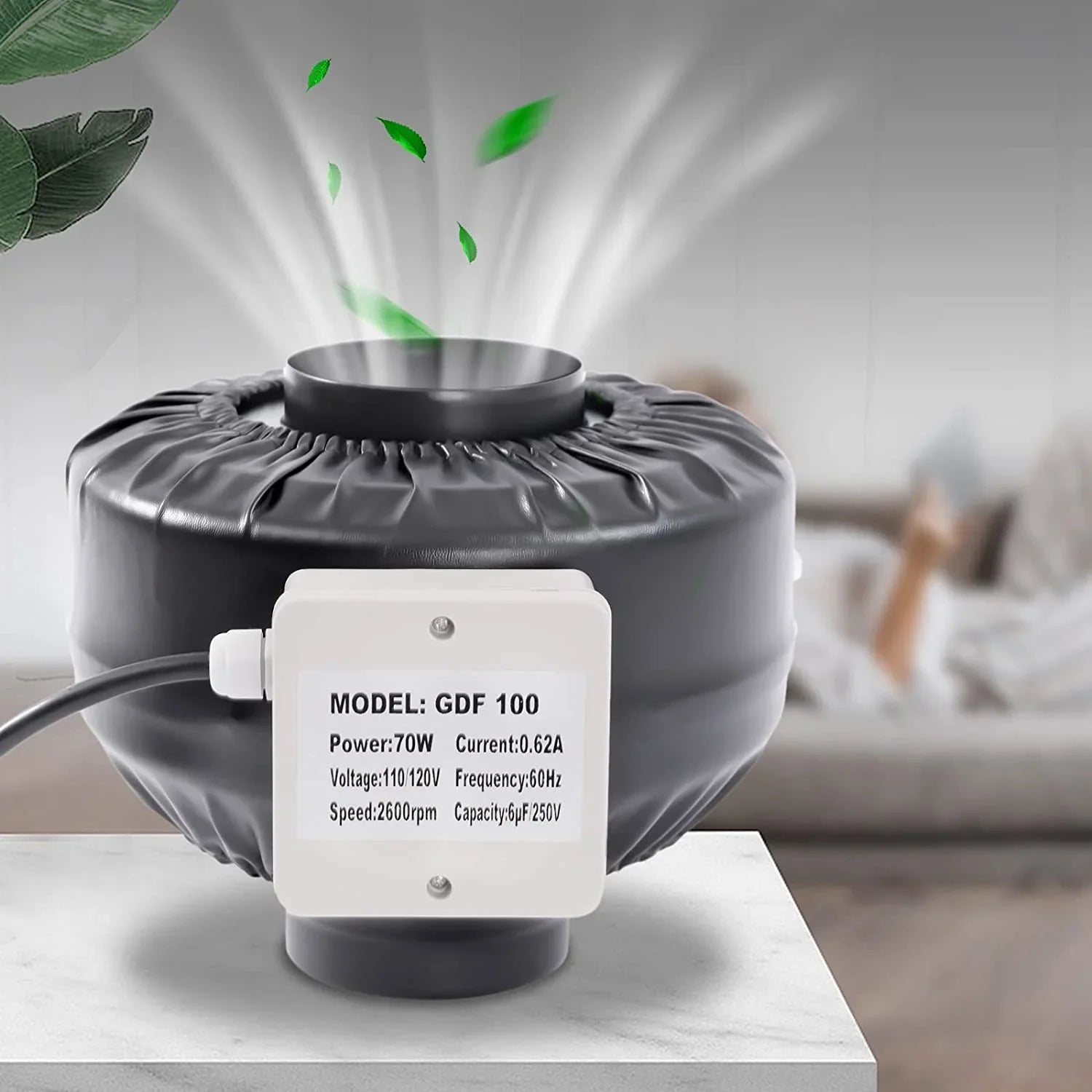 FETCOI Grow Tent Fan 8 Inch Inline Fan Industrial Grade Duct Exhaust Fan Combinable with HEPA Filter & Carbon Filter Powerful Booster Fanwith Speed Controller - Exclusive Design
