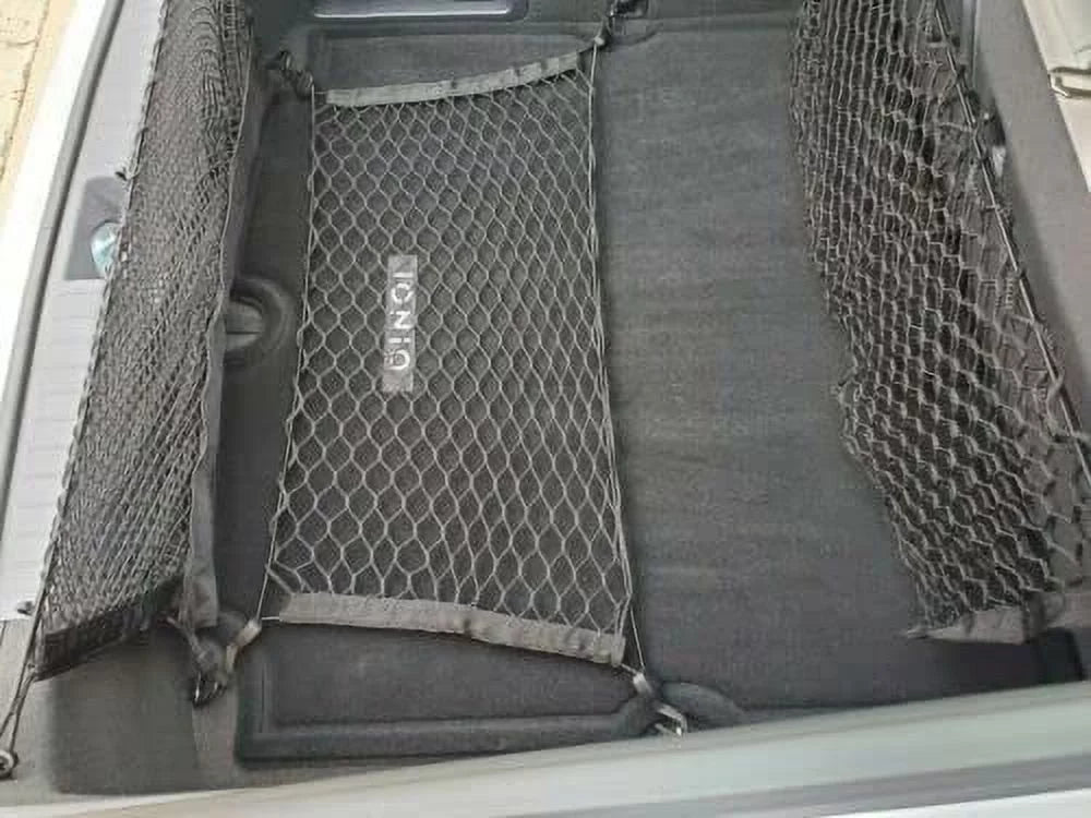 EACCESSORIES EA (Qty.3) Trunk Organizer Cargo Nets for HYUNDAI IONIQ 2017-2019 â Floor & 2 Envelope Style Cargo Nets for Hatchback â Premium Mesh Elastic Car Trunk Organizer â Compatible HYUNDAI IONIQ