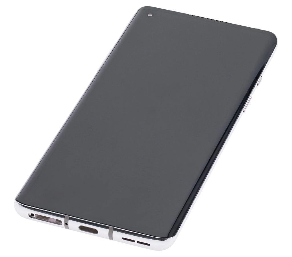 Stylish Replacement OLED Assembly With Frame Compatible For OnePlus 8 / 5G (Non-Verizon 5G UW Frame) (Refurbished) (Polar Silver)