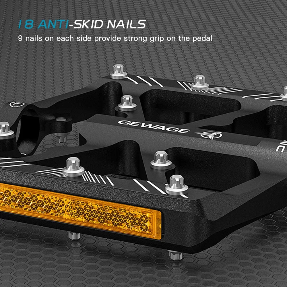 GEWAGE Bike Pedals Aluminum Alloy Pedals with Reflectors Mountain Bike Pedals Cycling Pedals Platform - Exclusive Design