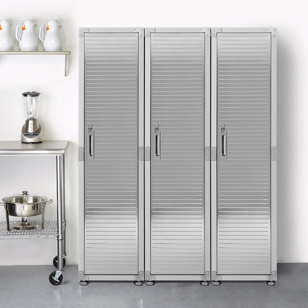 Seville Classics UltraHD Locker Storage Cabinet, 18" W x 24" D x 72" H, Granite Gray
