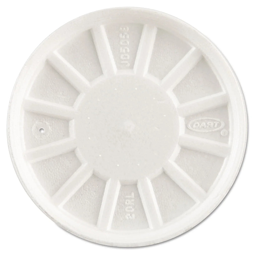 Dart DCC20RL Vented Foam Lids Fits 6 to 32 oz Cups, White - Case of 5 - Exclusive Design