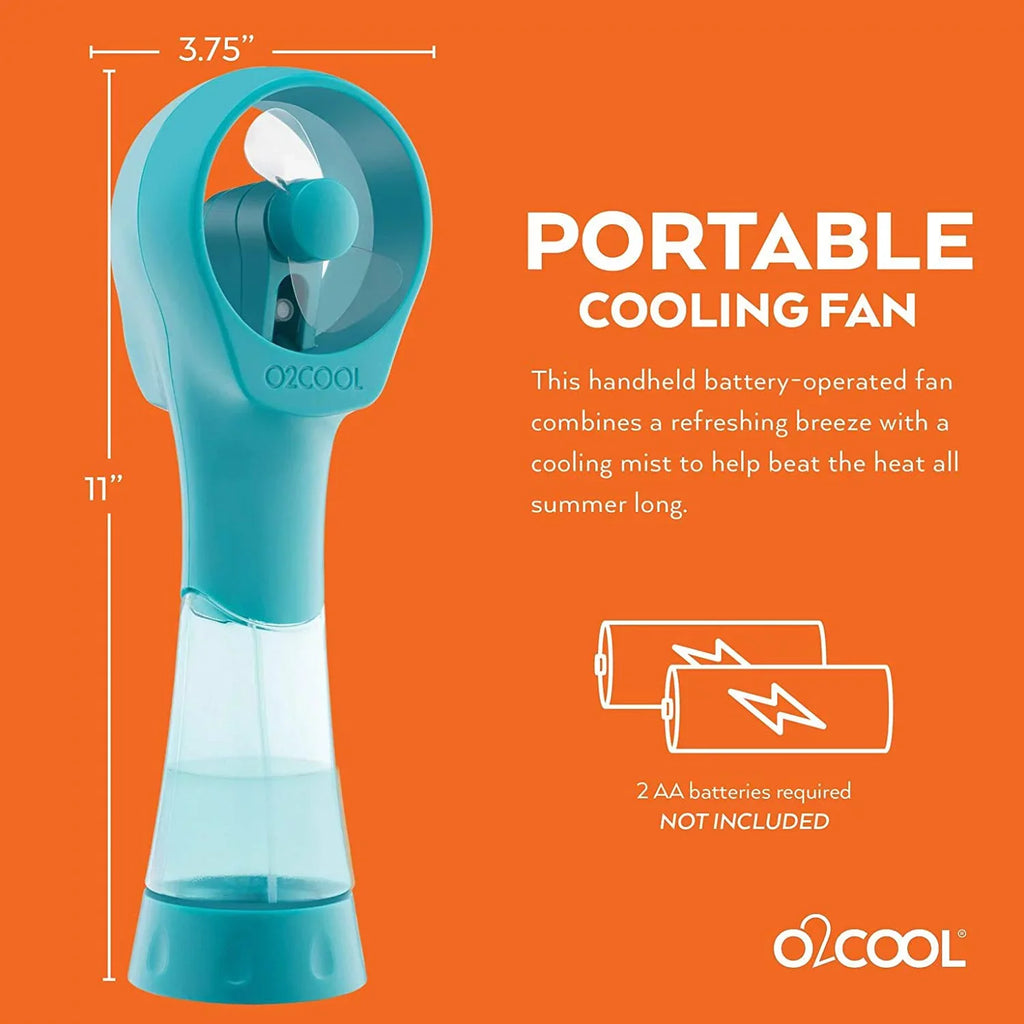 Stylish O2COOL 3.5 inch Elite Battery Powered handheld Misting Fan for Personal Cooling, Pink Raspberry, 2 Pack