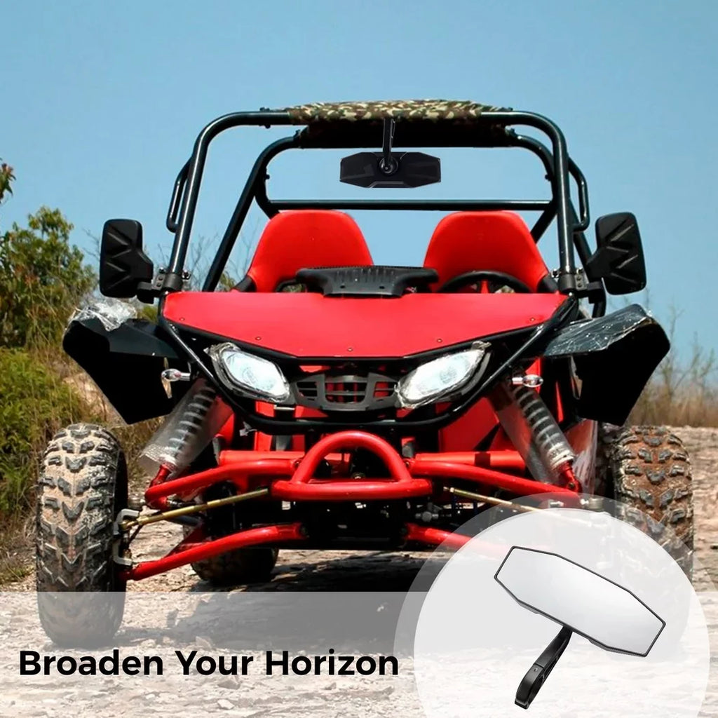Rear View Center Mirror, 10" Ultra Clear SXS UTV Rear View Mirror, Adjustable Panoramic UTV Rear-view Mirror Fit for 1.75" Roll Bar - Exclusive Design
