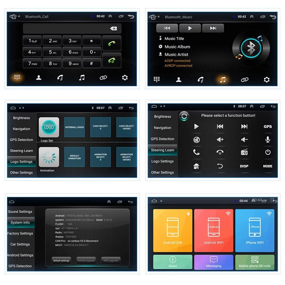 JahyShow Rotary Double Spindle Navigation - 10.1 Inch Android 9.1 GPS Player with Dual Din Touch Screen