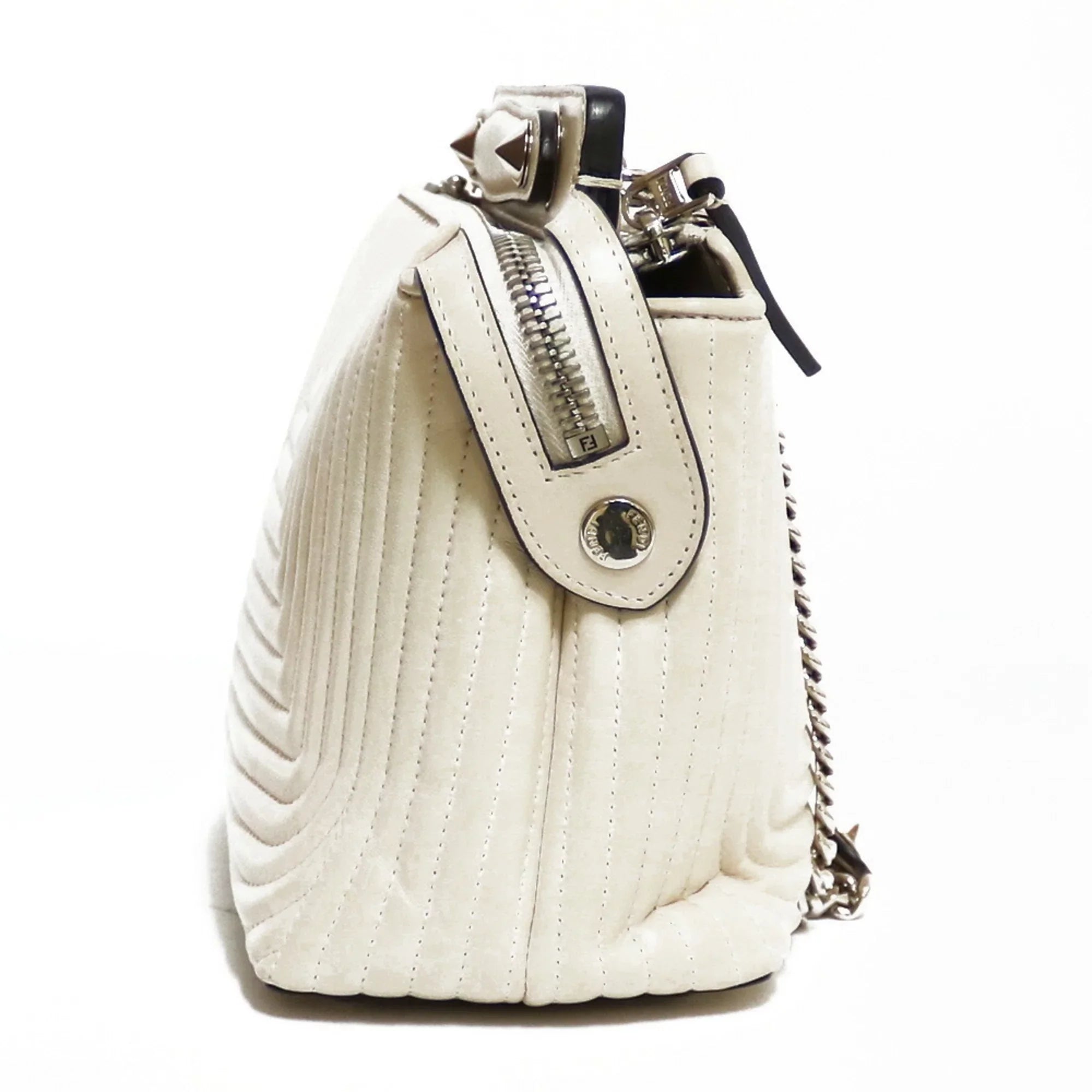 Pre-Owned FENDI Shoulder Bag Dot Com Ivory White Ladies (Fair) - Exclusive Design