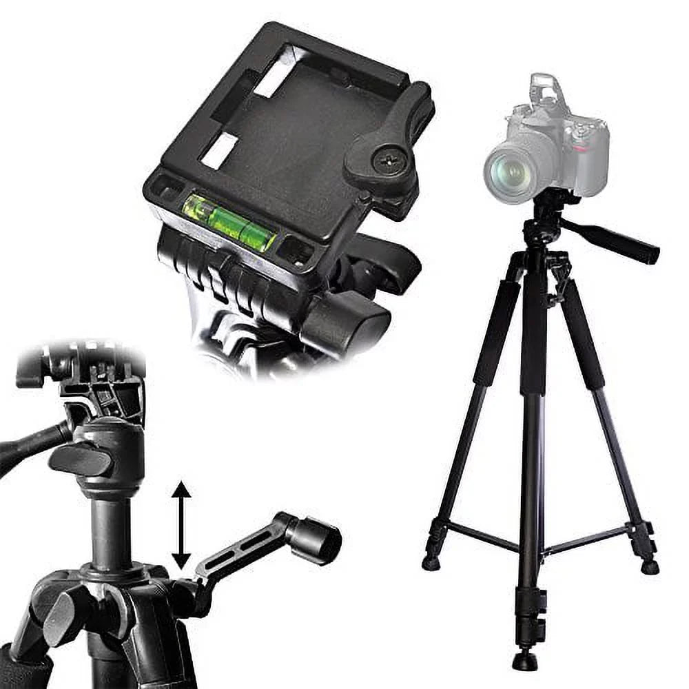 60" Inch Pro Series Professional Camera Tripod Goes For All GoPro HERO Cameras, DLSR Digital Cameras and Camcorders + eCostConnection Microfiber Cloth