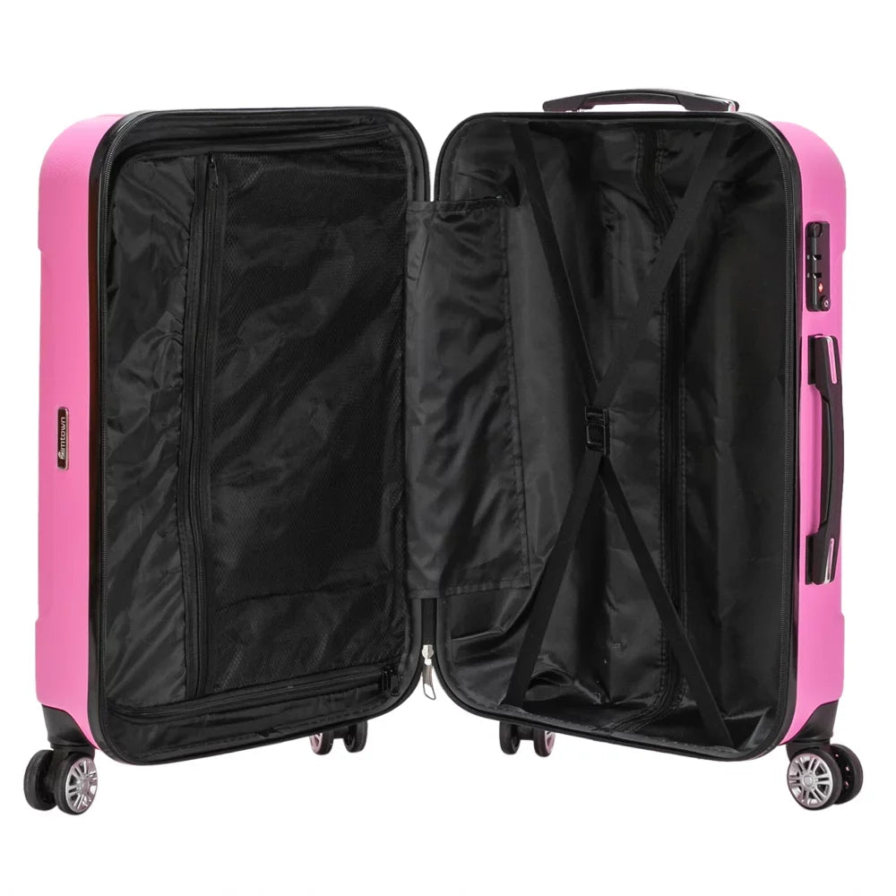 Stylish Zimtown 3-in-1 Luggage Multifunctional Large Capacity Traveling Storage Suitcase Pink