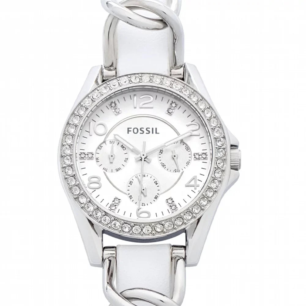 Fossil Women's Riley Analog Display Analog Quartz White Watch 38MM ES3463