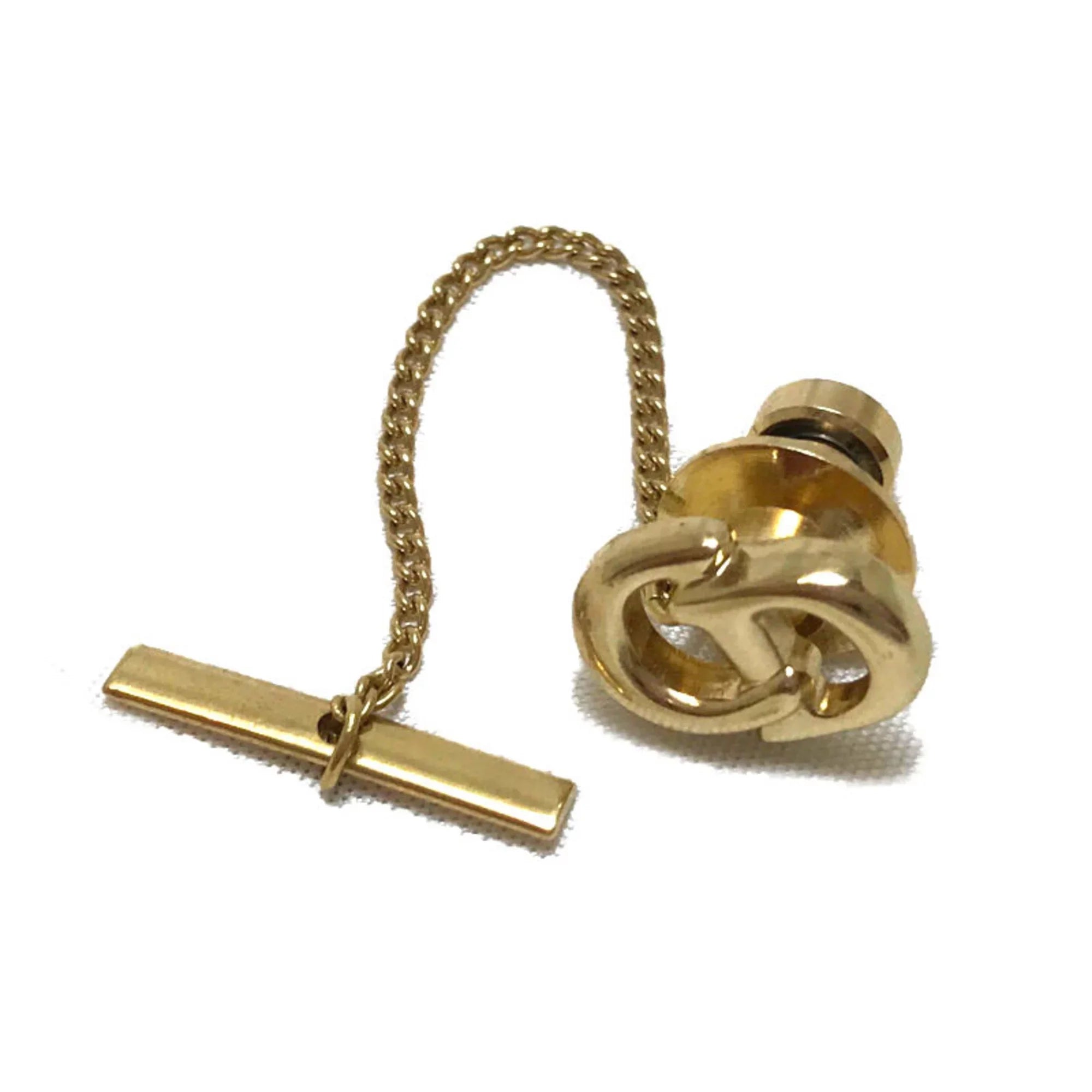 Pre-Owned Christian Dior tie tack cuff set gold men (Good) - Exclusive Design