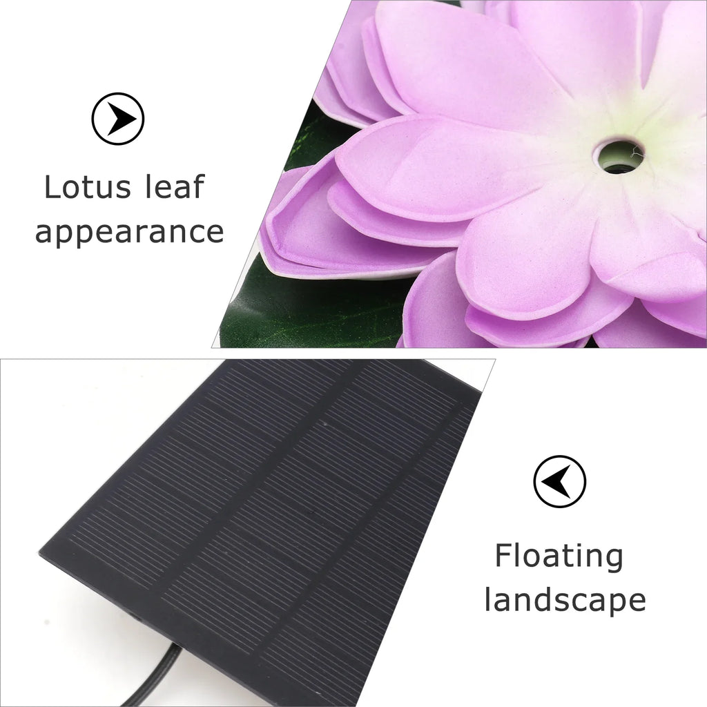 Stylish Gongxipen 1 Set Lotus Solar Fountain Outdoor Waterscape Fountain Pond Floating Fountain
