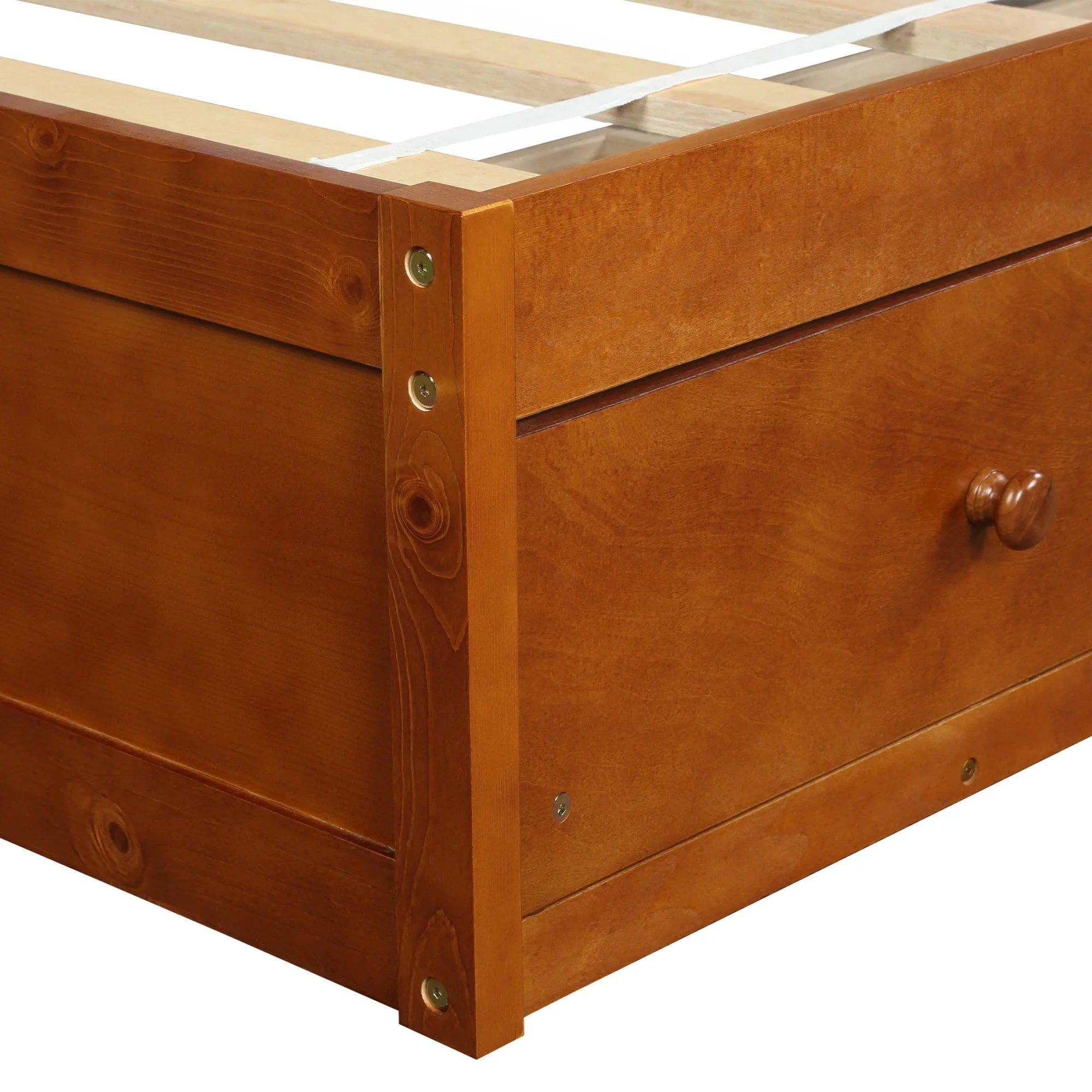 Oris Twin Size Wooden Platform Bed - Oak - Exclusive Design