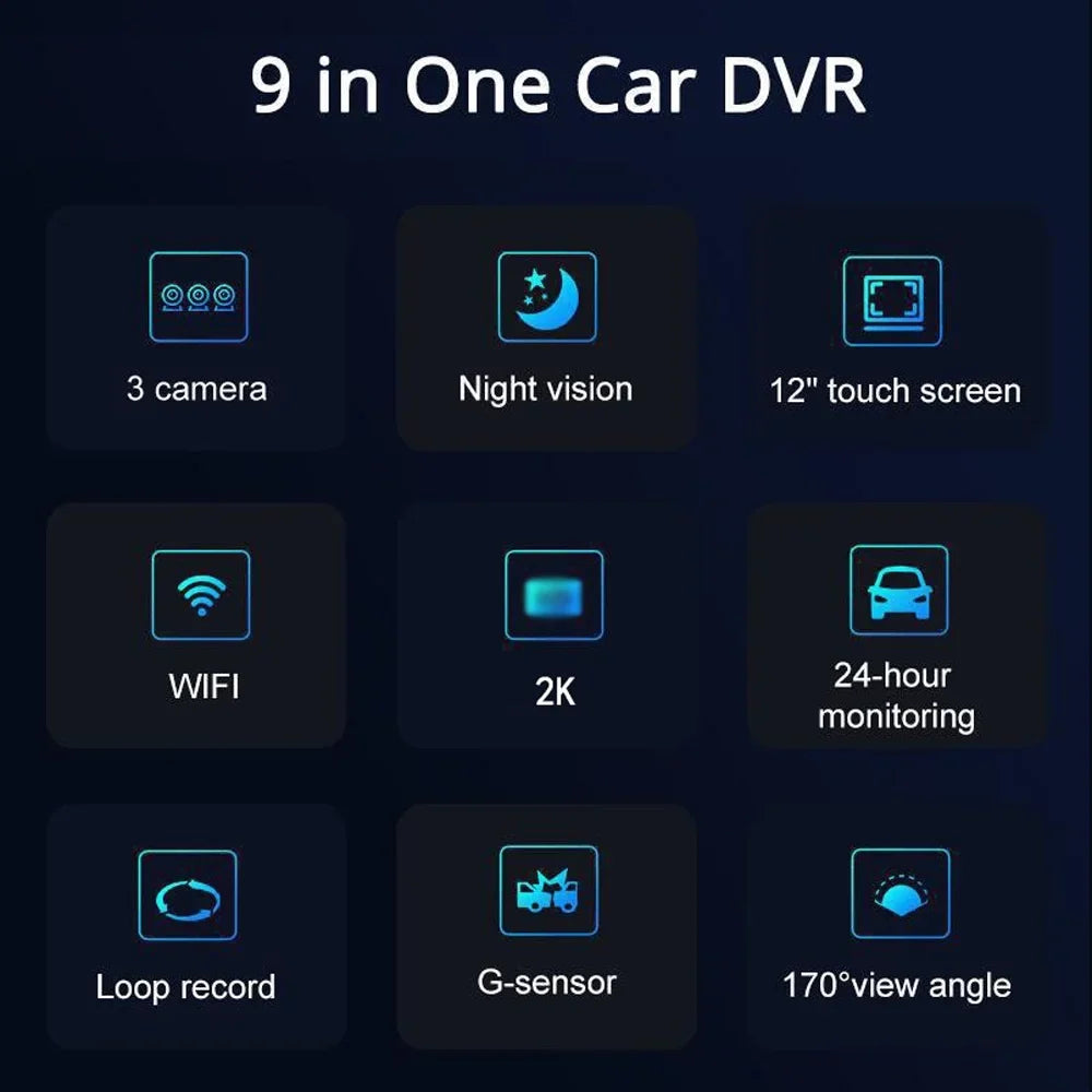 Stylish Spirastell Dashcam,Auto WIFI Wide Car Clear Car Auto Car Camera Dashcam Car Auto Safety Wide Auto Rearview Mirror Car Rearview Video Car - 3 Cameras Wide Mirror Dash Cam Dash Cam - Dashcam 3 Car