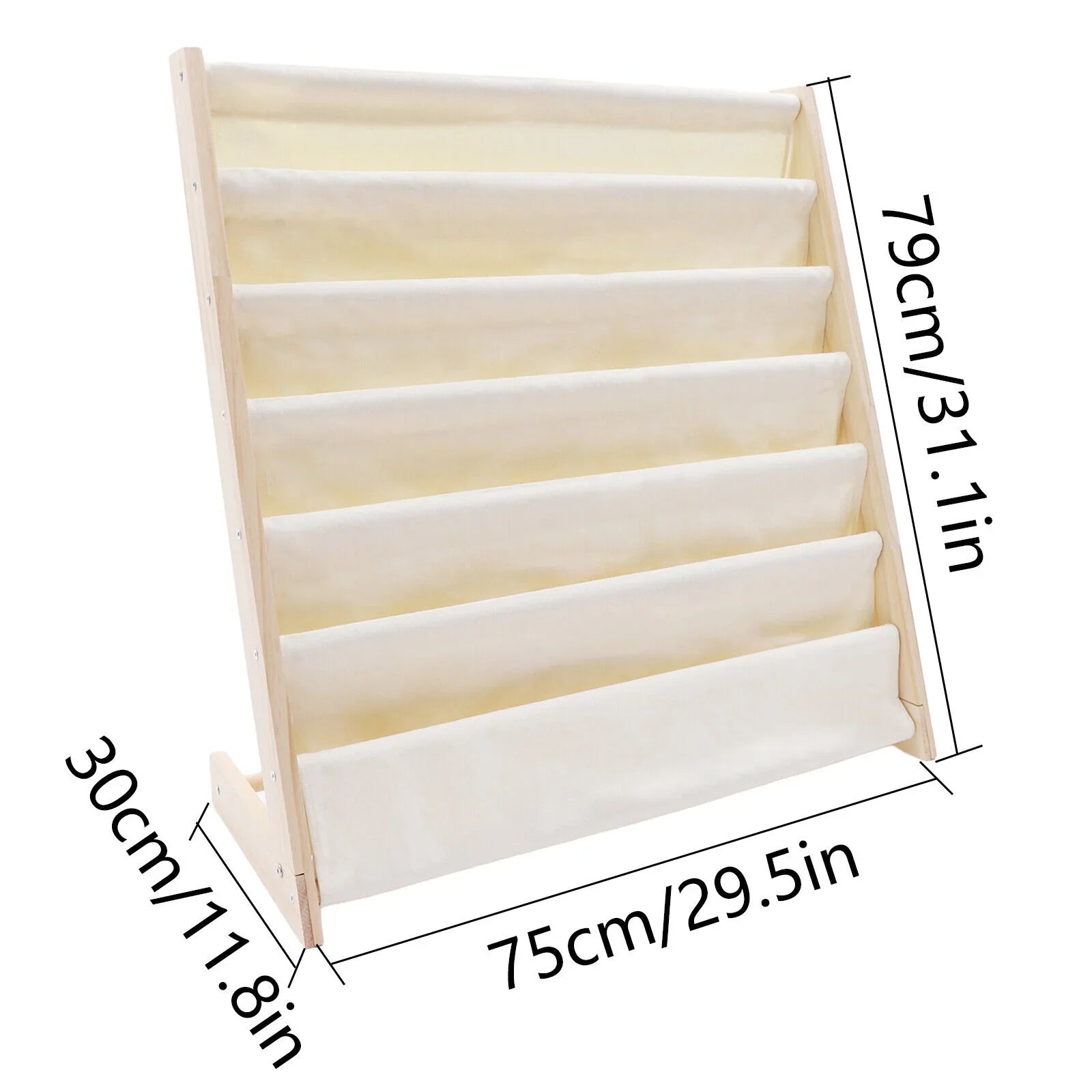 Wooden Bookcase Children Kids Book Shelf Storage Rack Tidy Organizer HOT 6 Tiers