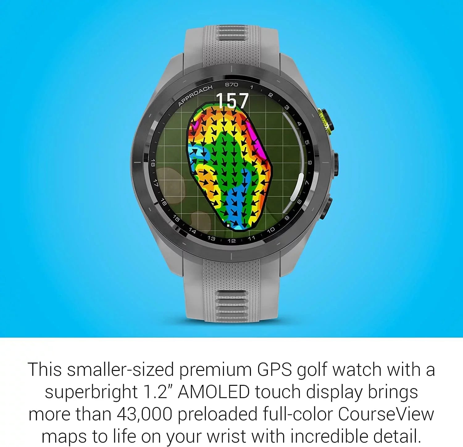 Stylish Garmin Approach S70, Black (47mm) with Accessories