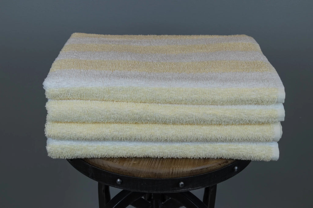 Fibertone 4-Piece Cabana Beach Towel Set, Sandstone (60x30) - Exclusive Design