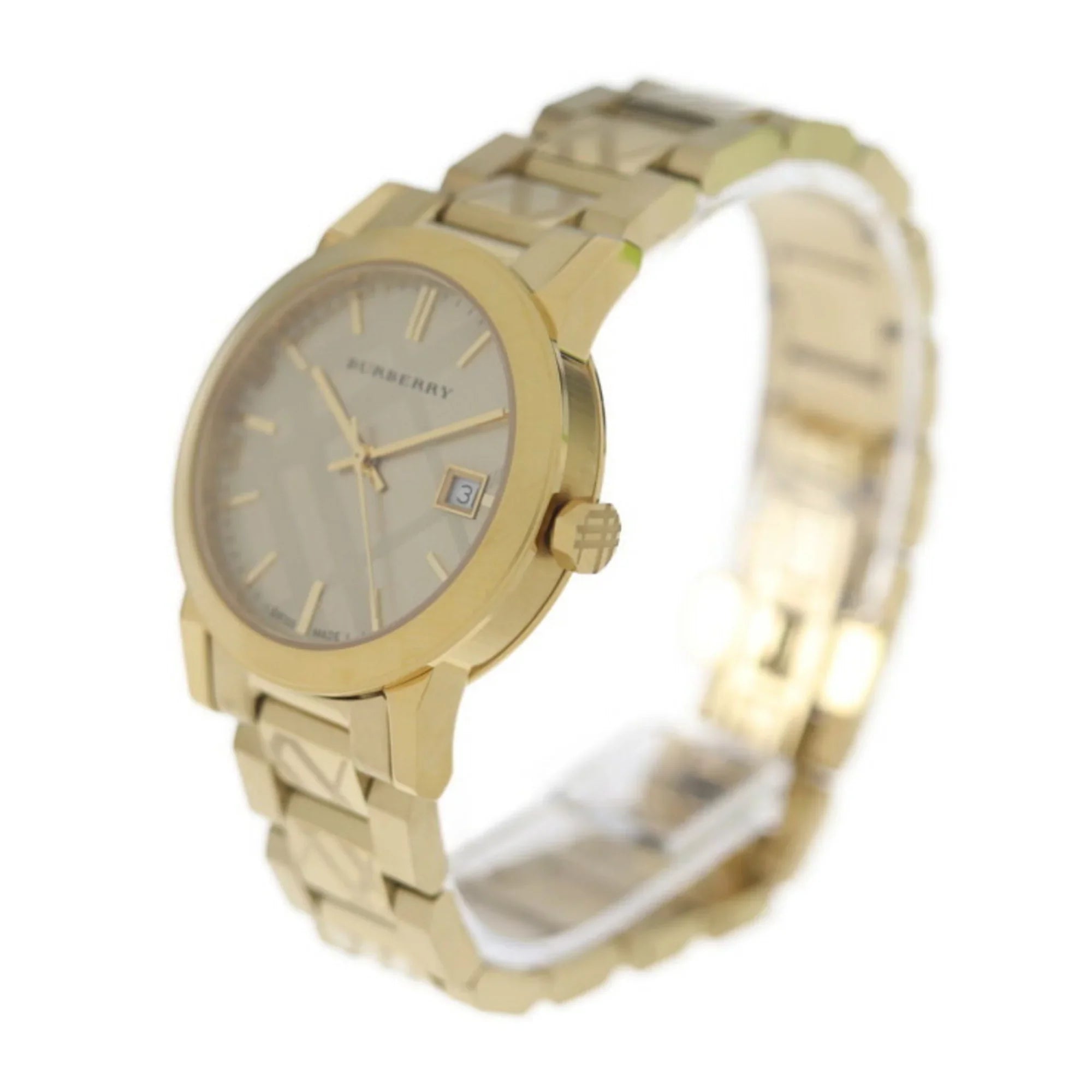 Pre-Owned BURBERRY Burberry THE CITY watch BU9145 stainless steel gold (Like New) - Exclusive Design