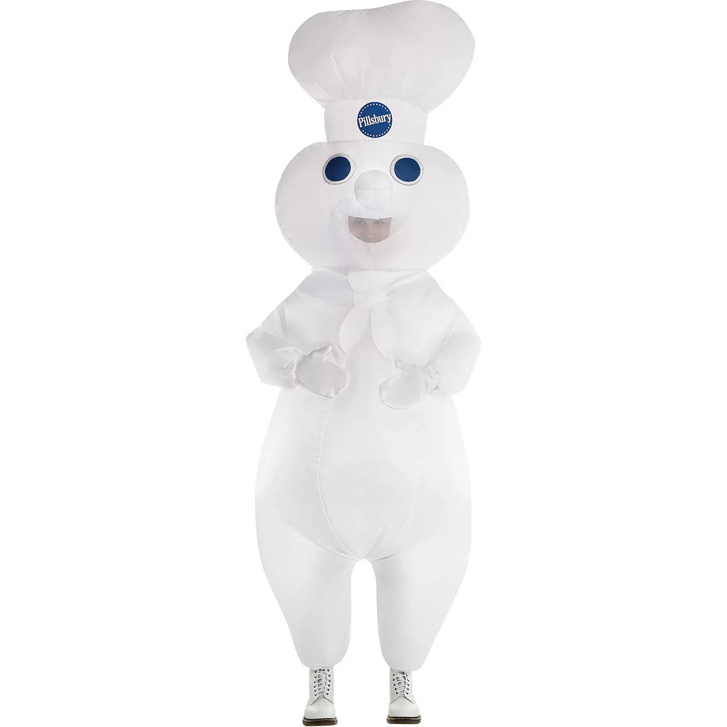 Licensed Pillsbury Doughboy Inflatable Halloween Costume For Adults Built-In Fan - Exclusive Design