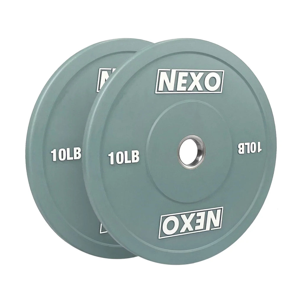 NEXO Color 175LB Rubber Bumper Plate Set - Premium Matte Finish 2x 45LB 2x 25LB 2x 10LB 2x 5LB & 2x 2.5LB Colored Cross Training Weight Plates - Exclusive Design