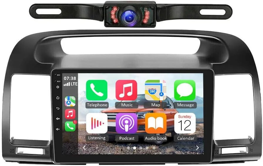 Stylish THONZER Android 11.0 Double Din Car Stereo for Toyot-a Camry 2000-2006 9 Inch HD Touchscreen in-Dash GPS Navigation with CarPlay Android Auto Bluetooth/FM Radio/RDS/WiFi/Mirror-Link(2G+32G)