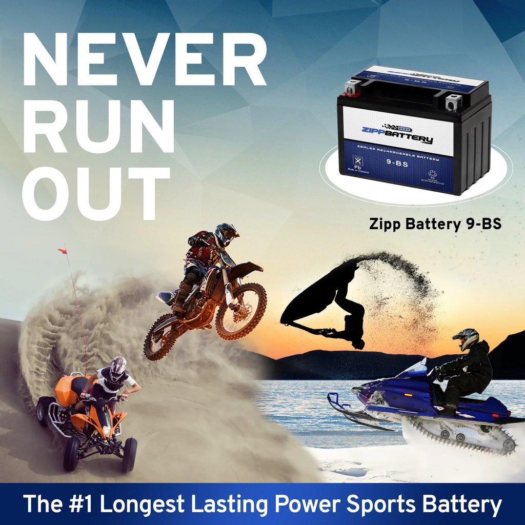Zipp Battery YTX9-BS (9-BS 12 Volt,8 Ah, 120 CCA) Motorcycle Battery for Ktm 640cc Adventurer Duke 2000 - Exclusive Design