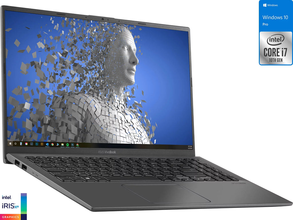 Vivobook X512JA Laptop, 15.6" FHD Display, i7-1065G7 Upto 3.9GHz, 20GB RAM, 512GB NVMe SSD + 500GB HDD, HDMI, Card Reader, Wi-Fi, Bluetooth, Windows 10 Pro S