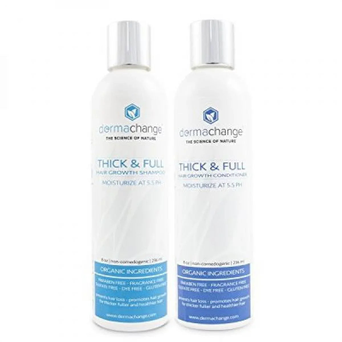 DermaChange Shampoo and Conditioner Set for Hair Growth with Vitamins -8 Oz