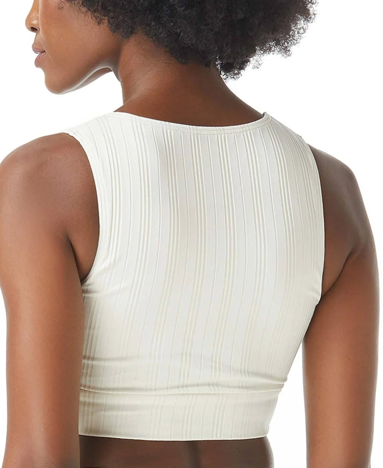 Vince Camuto Women's White Ribbed Tie-Front Bikini Top - Exclusive Design