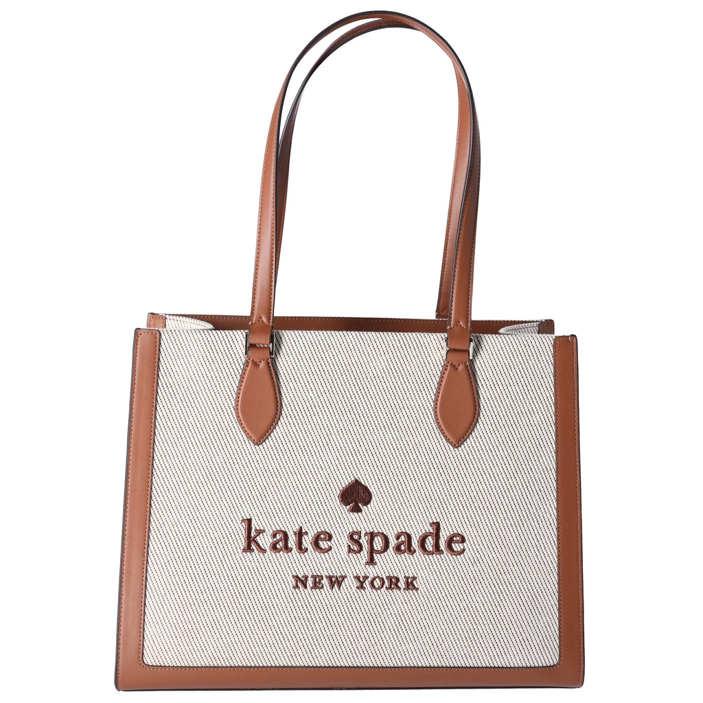 Kate Spade KF508 Ellie Canvas Leather Large Shoulder Tote Warm Gingerbread - Exclusive Design
