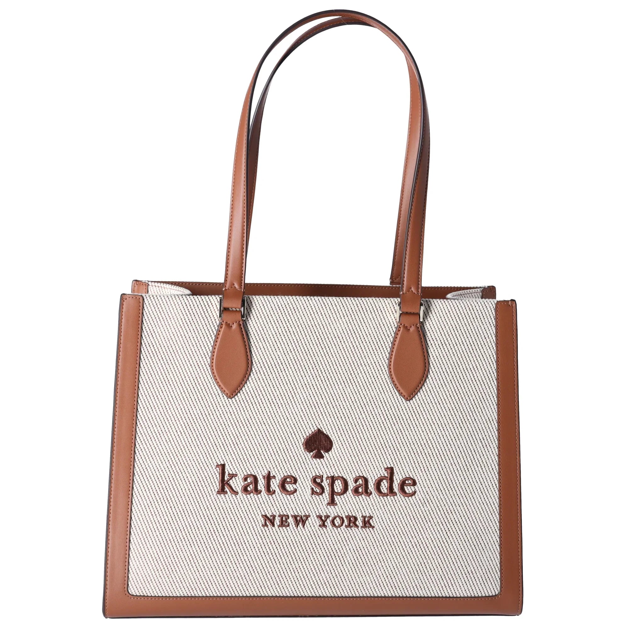 Kate Spade KF508 Ellie Canvas Leather Large Shoulder Tote Warm Gingerbread - Exclusive Design