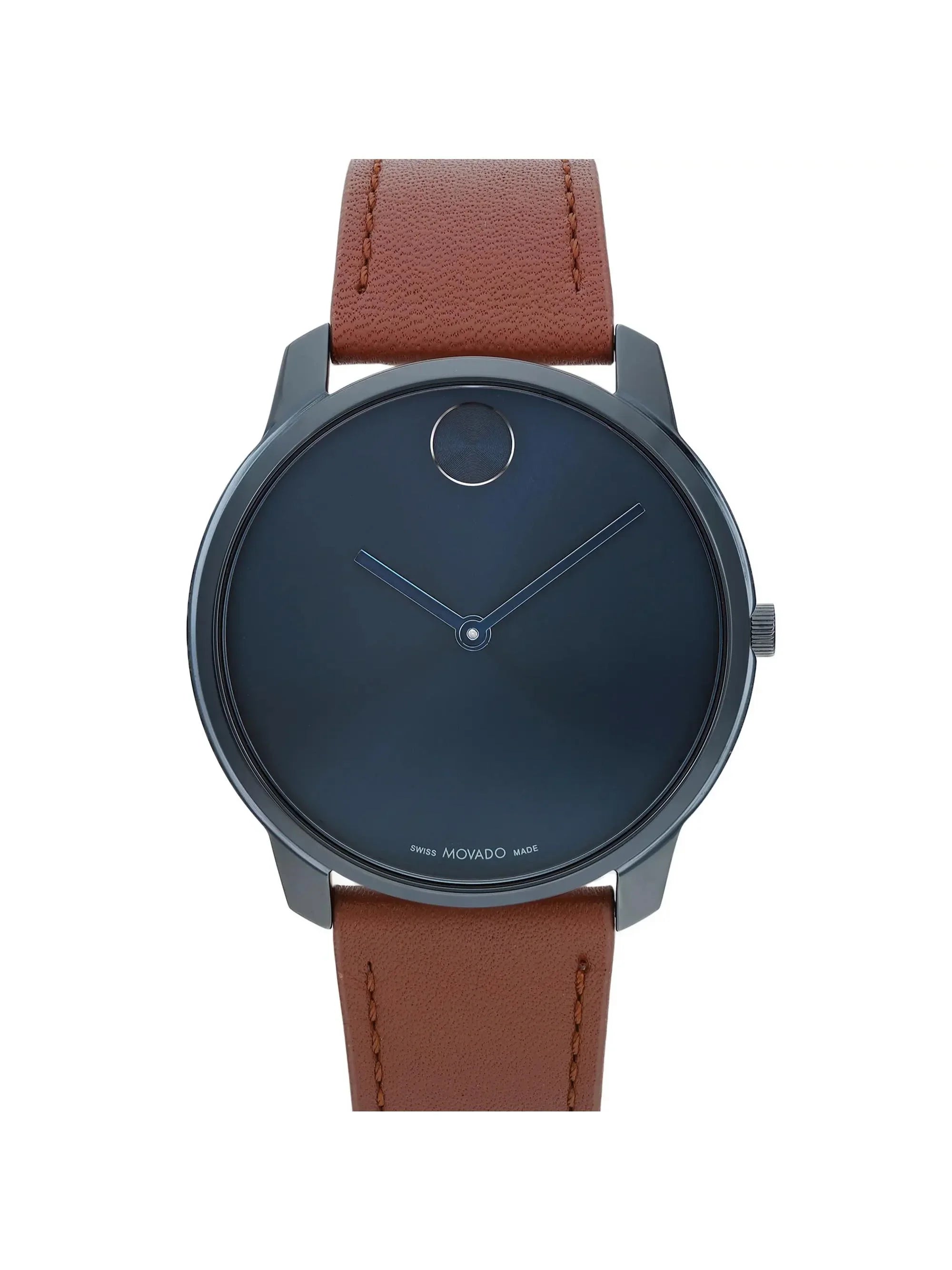 New Movado BOLD Thin 42mm PVD Steel Blue Dial Quartz Men Watch 3600830 - Exclusive Design