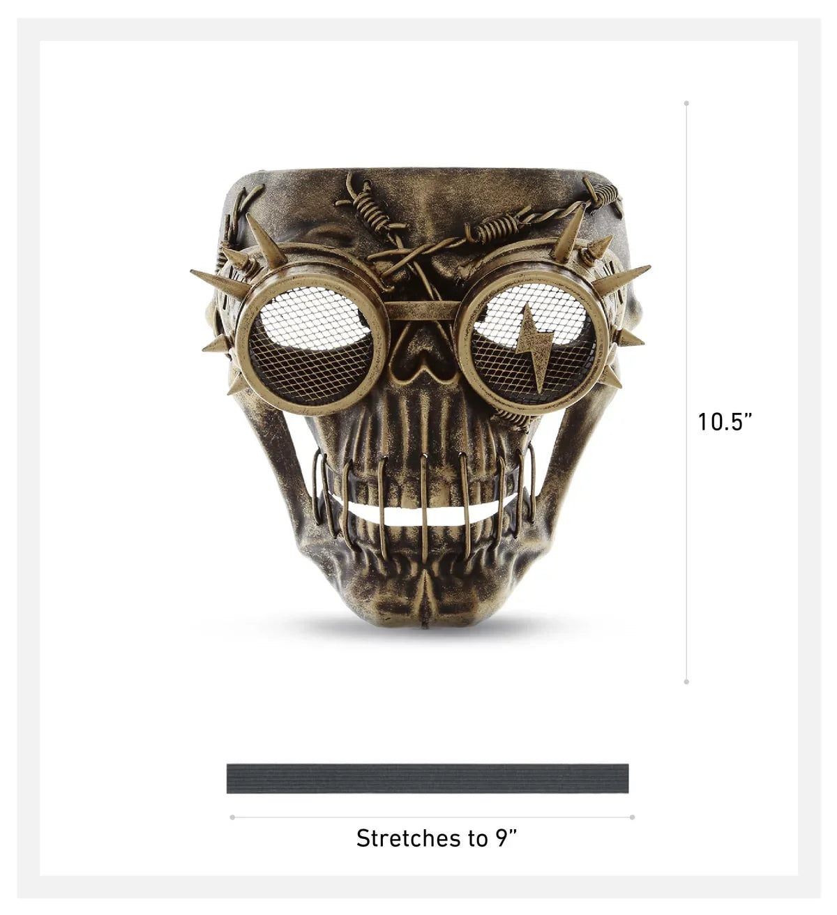 Stylish Attitude Studio Steampunk Wired Skeleton Full Face Mask Goggles Costume - Gold