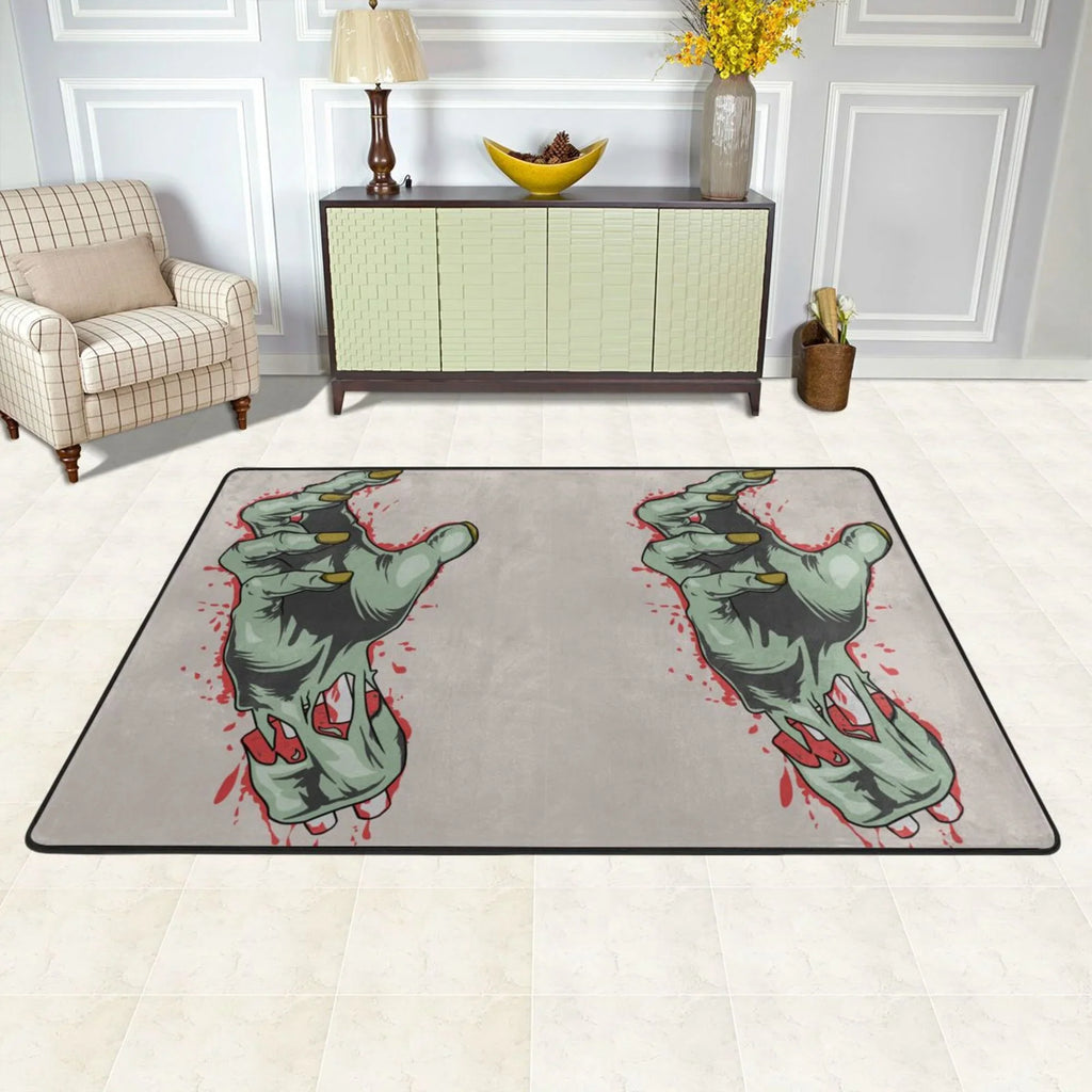 Stylish XMXY Horror Zombie Blood Hand Area Rugs Doormat Outdoor Entrance, Facecloth Non-slip Floor Mat Rug for Living Room Kitchen Sink Area Indoor,72"x48"