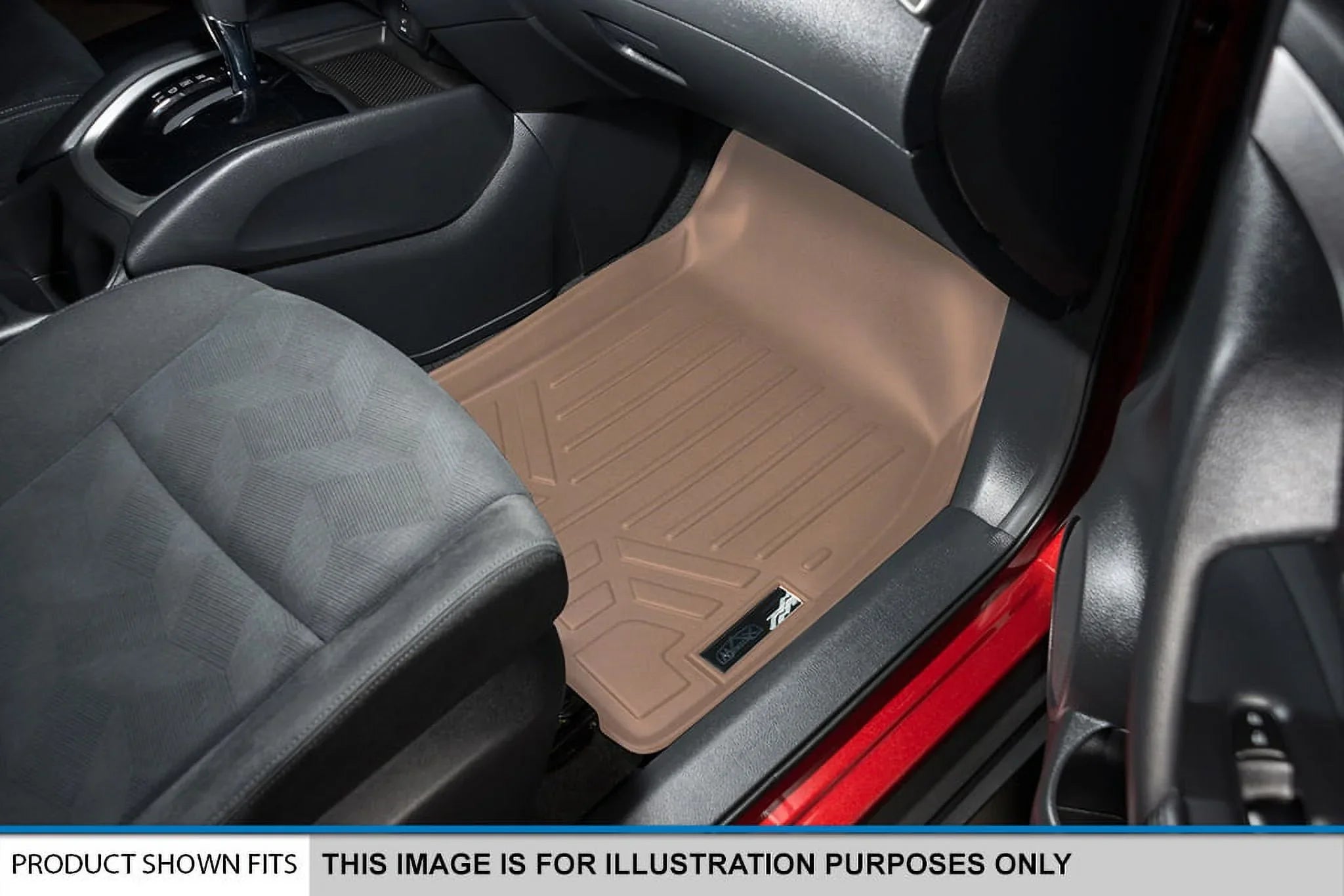 Stylish Smartliner Front 1st Row Floor Liner Mat Tan for 2008-2020 Dodge Grand Caravan
