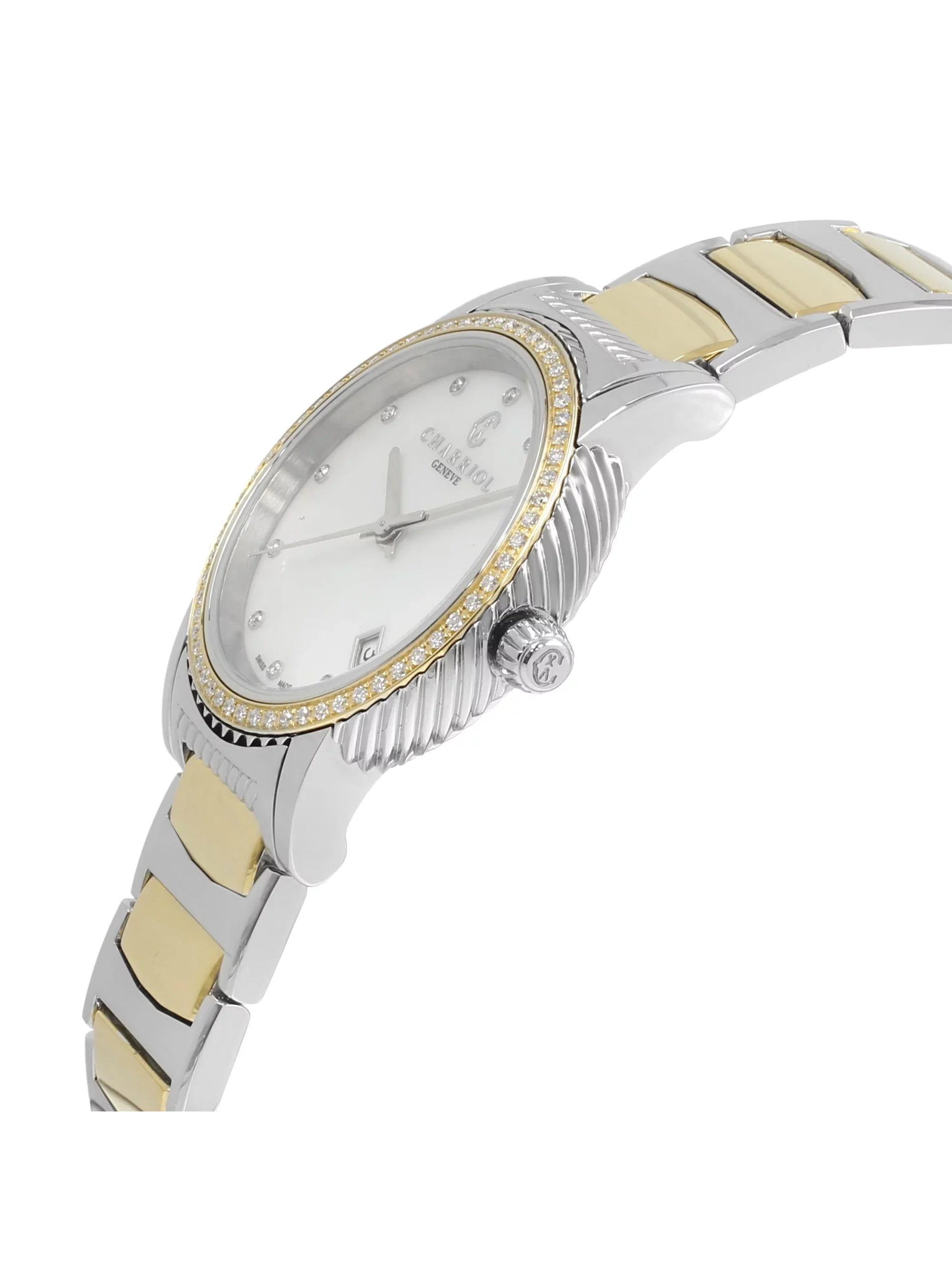 Charriol Parisii MOP 0.40cttw Two Tone Steel Quartz Ladies Watch P33SY2D.921.001 - Exclusive Design