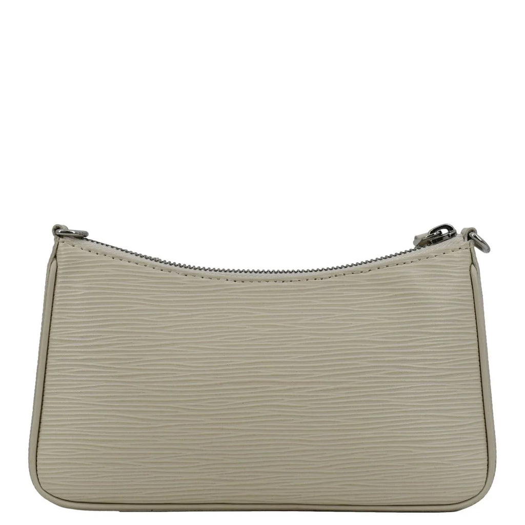 Stylish Pre-owned LOUIS VUITTON Easy Pouch On Strap Epi Leather Shoulder Bag Cream