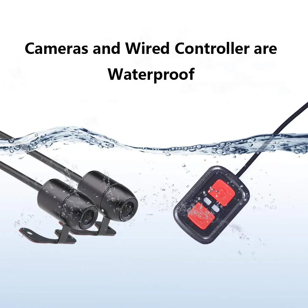 VSYSTO HD 1080P No Screen Motorcycle Dash Cam, WiFi Night Vision 130Â° Wide Angle Front & Rear Camera 2 Channels Video Driving Recorder, Loop Recording, G-sensor