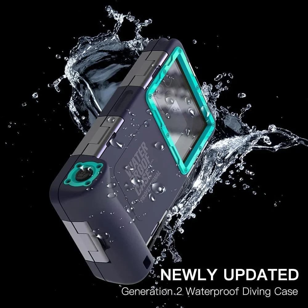 Stylish Waterproof Underwater Snorkeling Phone Case for iPhone 14/13/12/11 Pro Max Mini Xr/X/Xs/Samsung Galaxy Note10/9/8/S10/9/8 Ultra Plus Professional [15m/50ft] Photo Video Diving Cover(Blue)