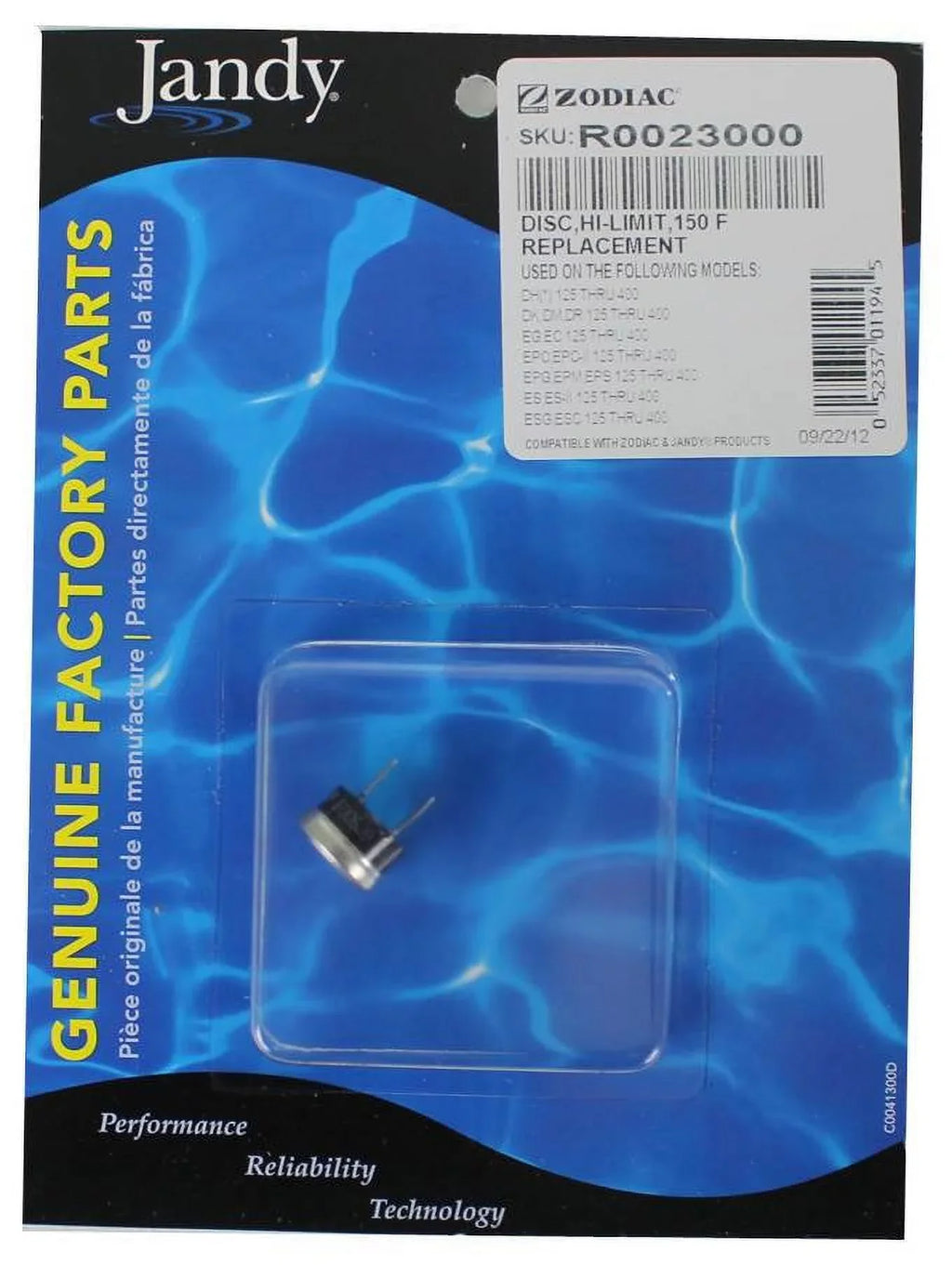 New Jandy Zodiac R0023000 Heater Hi-Limit 150F Switch Replacement Original OEM - Exclusive Design