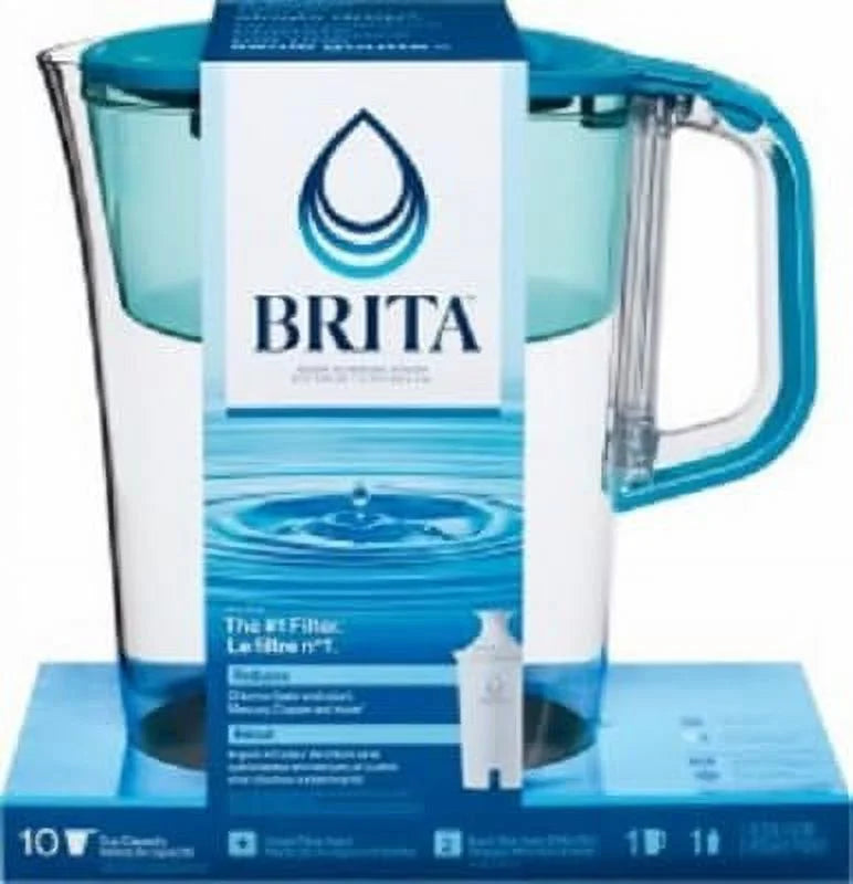 Stylish Brita 50686 Water Filter Pitcher + Filter, 10 Cup Capacity - Quantity 2