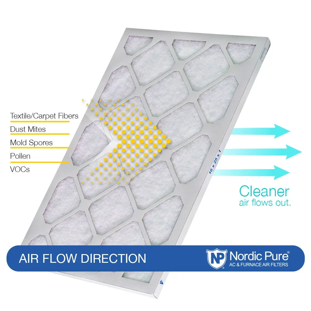 12x12x1 (11_3/4x11_3/4) Pure Green Eco-Friendly AC Furnace Air Filters 12 Pack - Exclusive Design