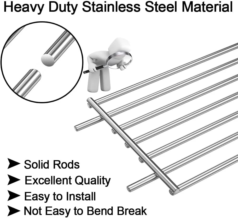 AOREWTGGH 7513 Grill Warming Rack for Weber Spirit 700, Genesis Silver B&C, 7513/88719 304 Stainless Steel Warming Rack Replacement for Weber Genesis 1000-5500, Gold B & C, 24.9 x 4.7 x 4 in - Exclusive Design