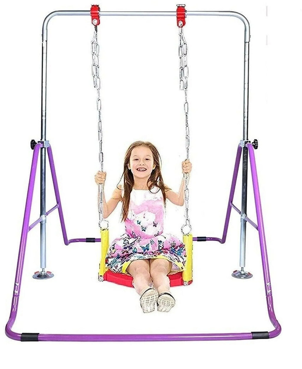 Stylish Expandable 3-in-1 Kids Gymnastics Horizontal Bar Set - Kip Training Jungle Gym