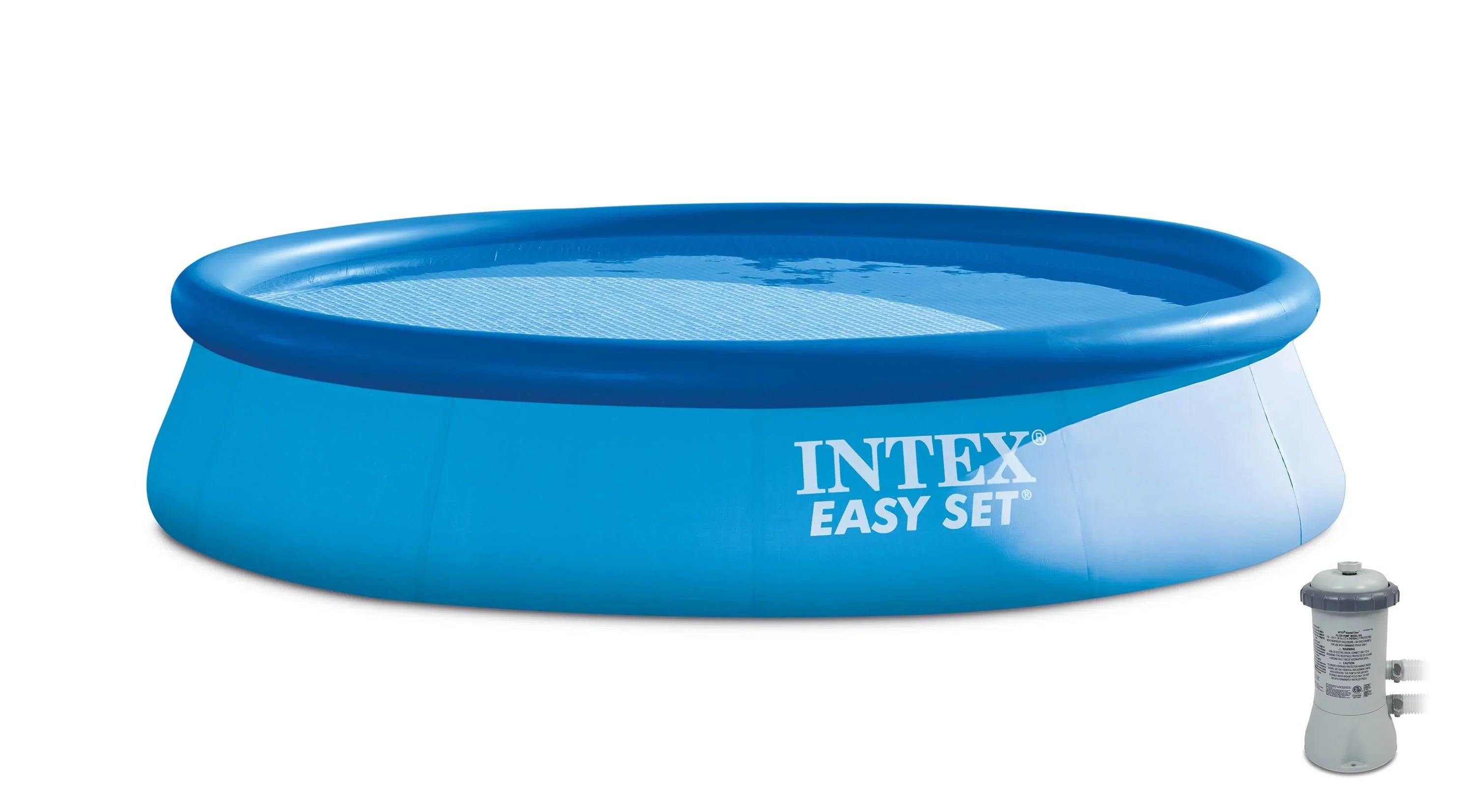 Intex 13' x 32" Easy Set Inflatable Outdoor Pool with Filter Pump & Cover - Exclusive Design
