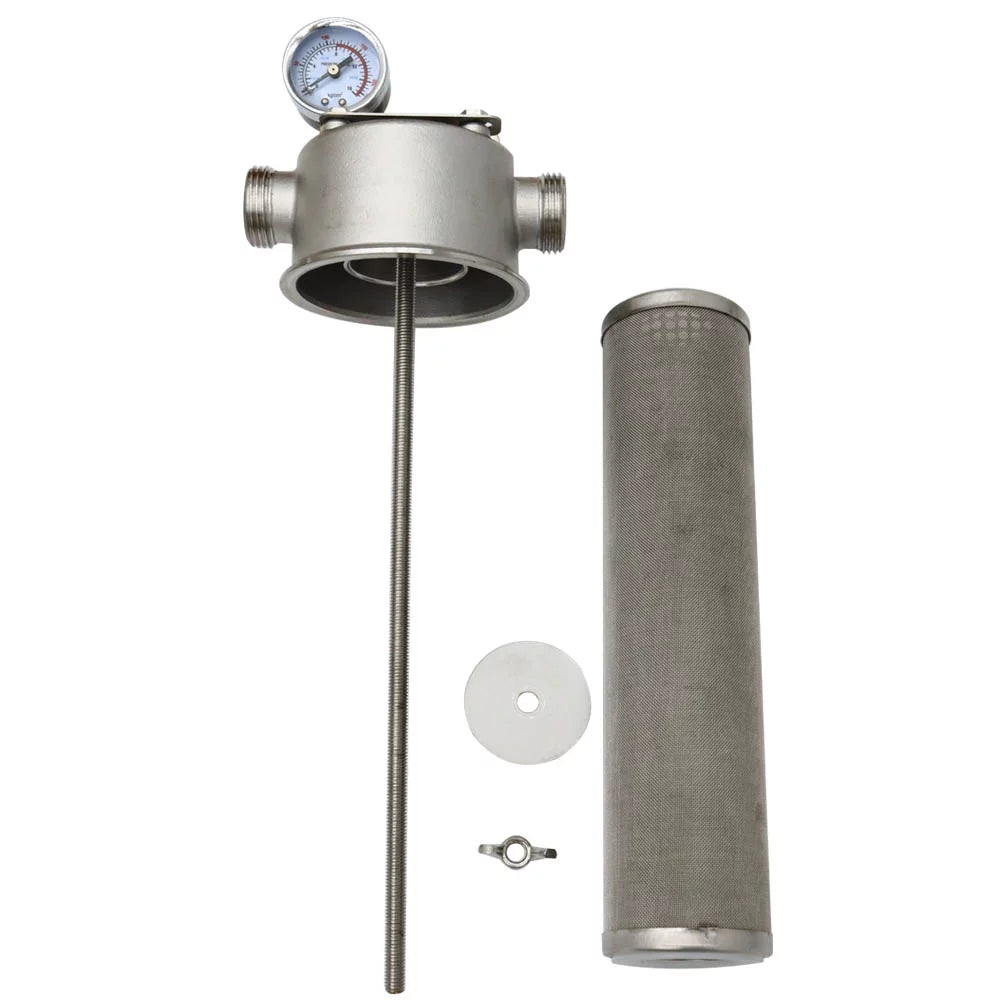 Stylish TECHTONGDA Front Water Filter Housing 10 inch Filter 1 inch NPT for Whole House Water Purification 304 Stainless Steel 8000L/h