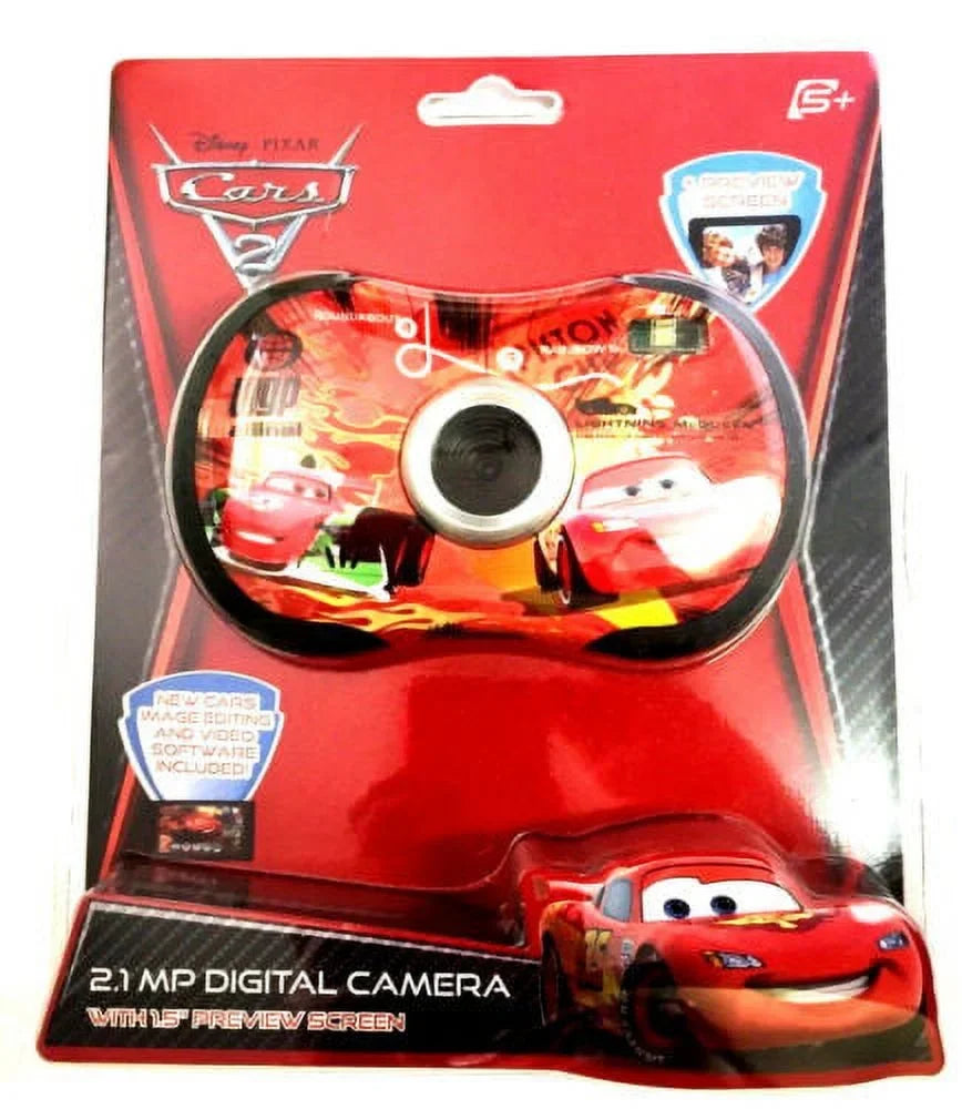 Stylish NEW Disney Pixar Cars 2 Digital 2.1MP Camera 1.5" LCD Preview Screen 81006