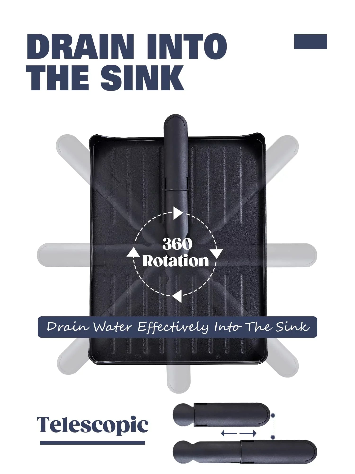 2 Tier Dish Drying Rack for Kitchen Counter, Extra Large Black - Exclusive Design